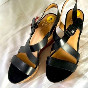 Brand new Franco Sarto Black Wedge Sandals